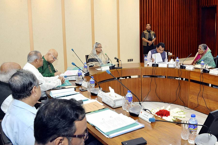 Prime Minister Sheikh Hasina presides over weekly Ecnec meeting at the NEC conference room in Dhaka. -Focus Bangla Photo