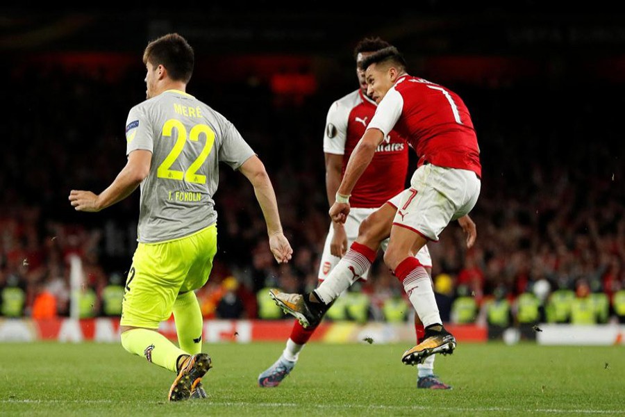 Chilean Sanchez pounced with a beauty in the second half. - Reuters photo