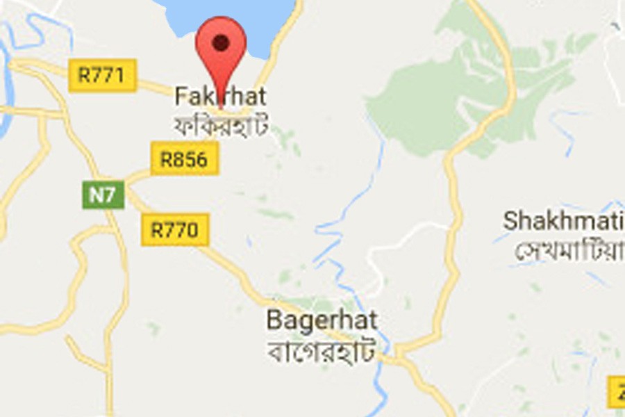 Google map showing Bagerhat district