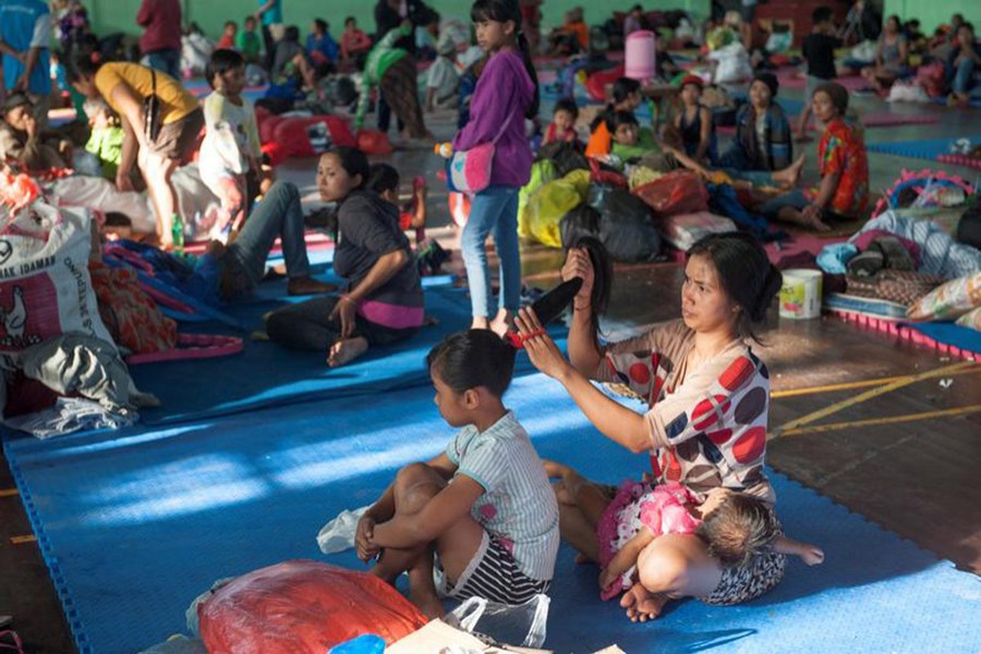 Thousands of Bali residents have been evacuated to town halls and schools. - Reuters photo