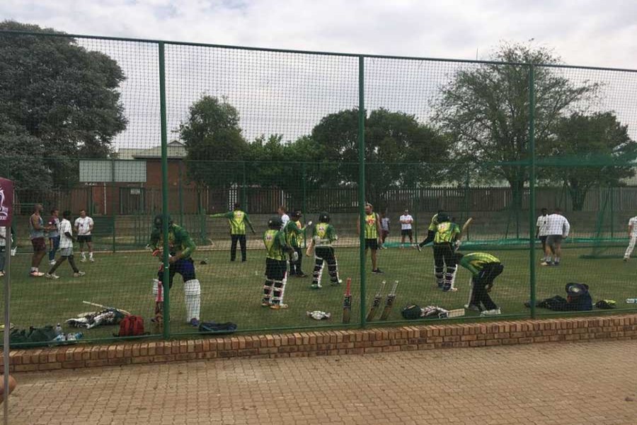 Bangladeshi cricketers at a practice session ahead of their first Test against South Africa at Potchefstroom in South Africa on Monday.	— @bcbtigercricket