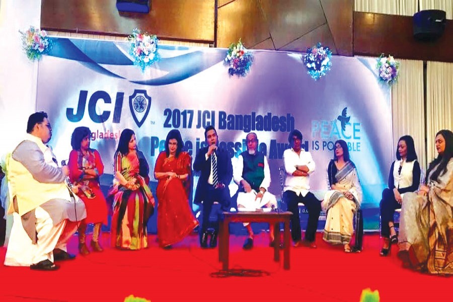 The recipients of ‘2017 JCI Bangladesh Peace is Possible Awards’ can be seen in the photo.