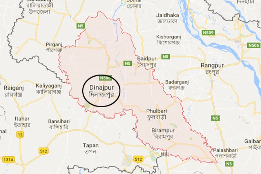 Google map showing Dinajpur district