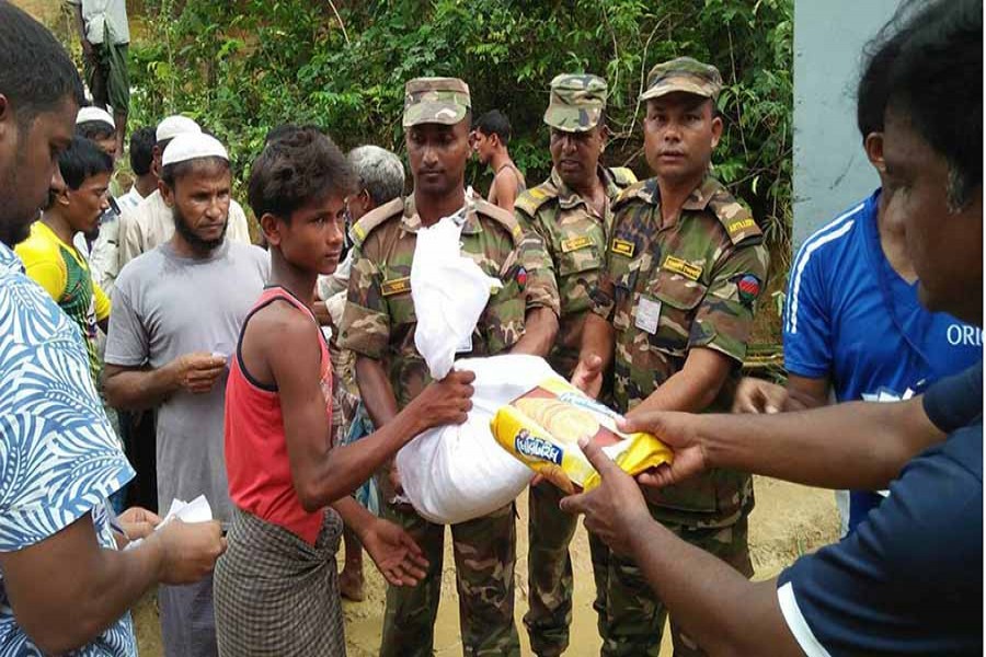 Army for distribution of relief and registration of Rohingyas