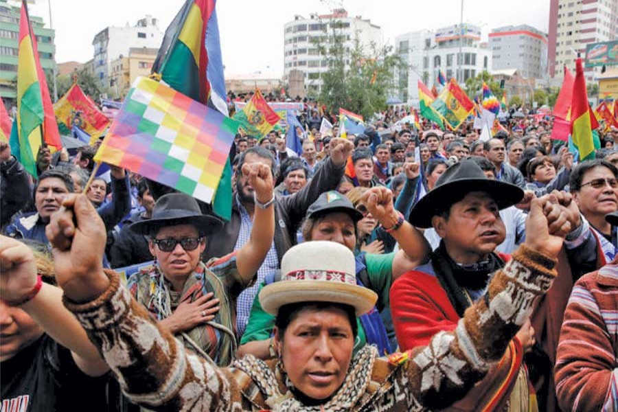 Supporters of Bolivia's President Evo Morales attend a rally in La Paz, Bolivia, February 21, 2017.   - Reuters photo