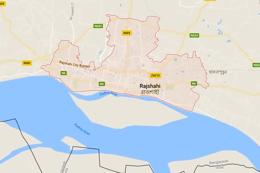 Google map showing Rajshahi district