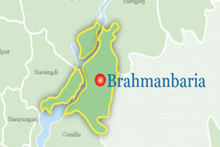 Google map showing Brahmanbaria district