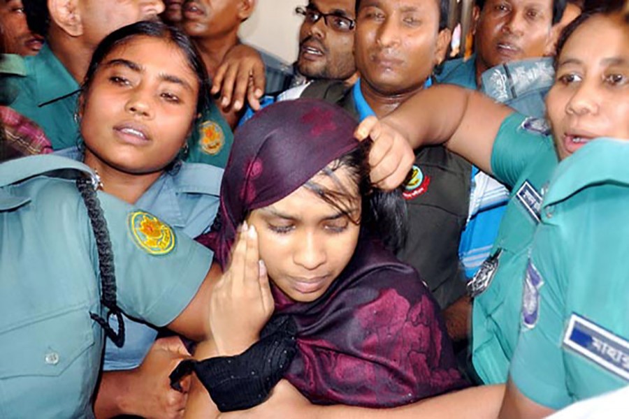 Earlier on June 5, the HC bench commuted the death sentence awarded to Oishee Rahman to life term imprisonment for killing her parents after hearing an appeal. - Internet file photo