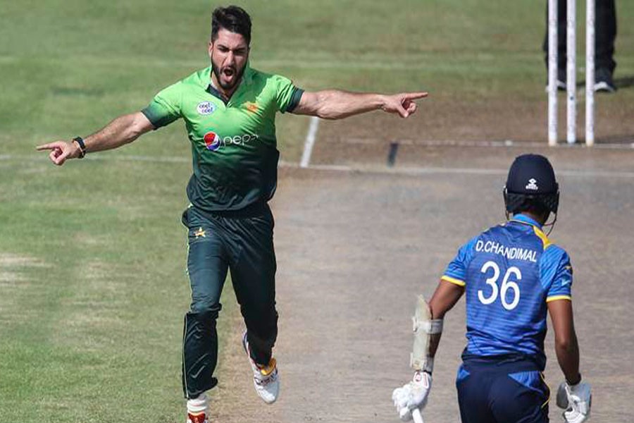 Usman Khan’s five-for helped Pakistan bowl out Sri Lanka for 103 in the final ODI. (AP photo)