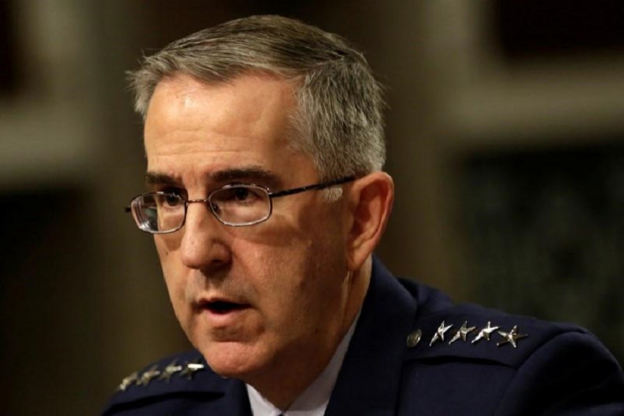 US Air Force General John Hyten, Commander of US Strategic Command, testifies in a Senate Armed Services Committee hearing on Capitol Hill in Washington, US, April 4, 2017. Reuters/Files