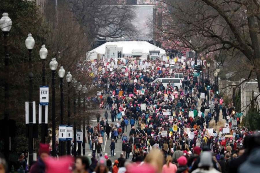 Tens of thousands of women and their supporters took to the streets of Washington, DC to participate in the Women's March on Washington on January 21, 2017.