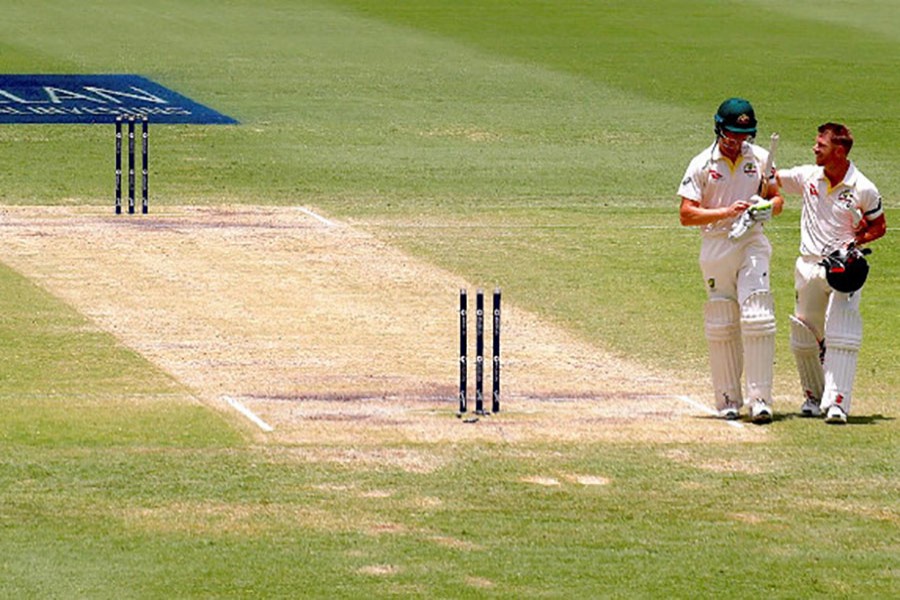 Vice-captain Warner finished unbeaten on 87, with Bancroft 82 not out after enjoying a maiden half-century in his test debut. - Reuters photo