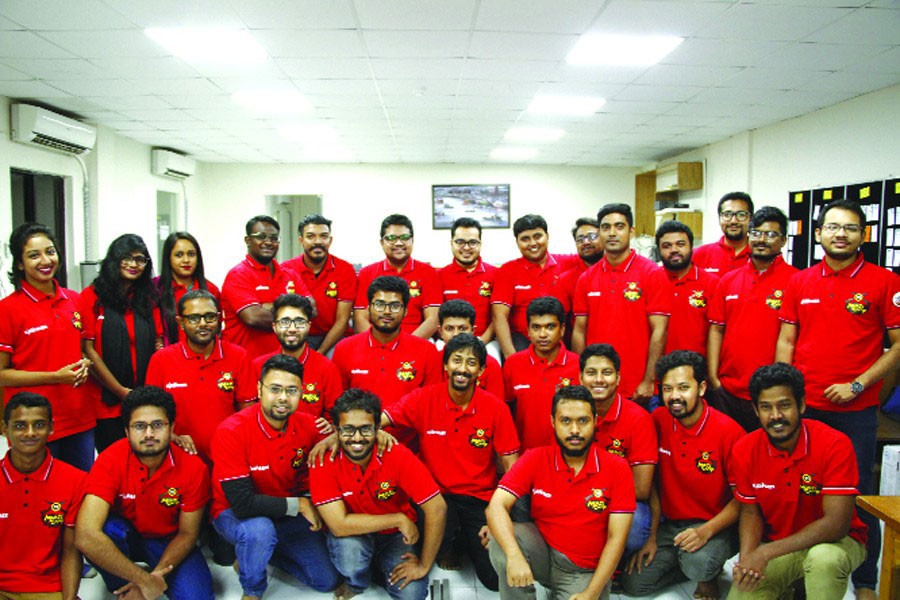 The team members who developed ‘Mukticamp’, a mobile game