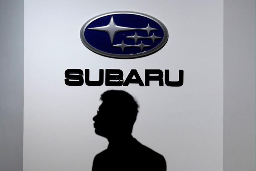 A man walks past the logo of Subaru Corp at the 45th Tokyo Motor Show in Tokyo, Japan on October 27 last. - Reuters photo