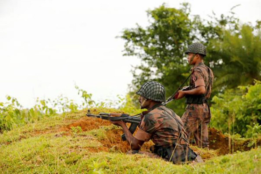 Members of Border Guard Bangladesh (BGB) stand watch on Bangladesh-Myanmar border in Cox’s Bazar. - Reuters file photo used for representation