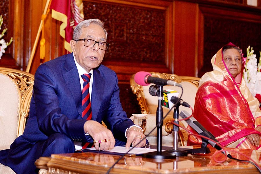 President Hamid and his wife Rashida Khanam at a reception marking the Christmas Day at Bangabhaban in Dhaka on Monday. -Focus Bangla Photo