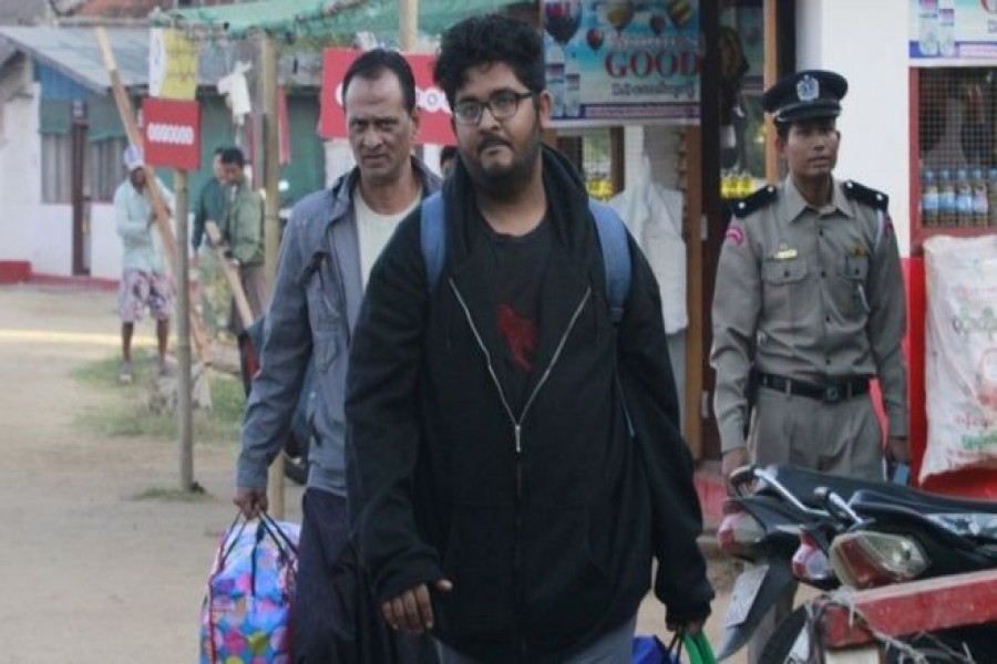 Local interpreter and journalist Aung Naing Soe was seen leaving the prison on Friday morning