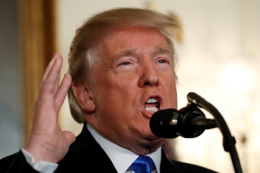 US President Donald Trump speaks during an address from the White House in Washington, US, December 6, 2017. Reuters/File Photo