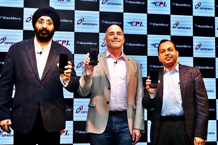 BlackBerry KEYone Limited Edition Black launching ceremony at a hotel in Dhaka on Thursday.