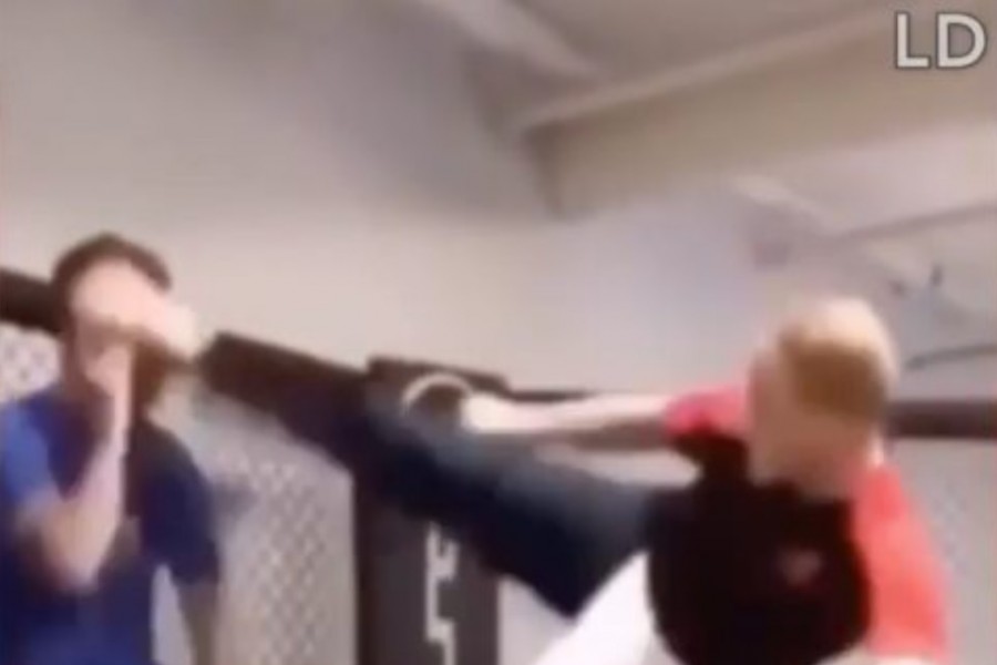 Van Damme kicks MMA fighter in the face