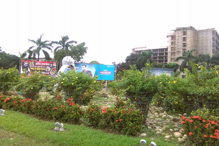 Vegetable garden inside stadium   