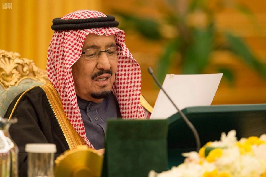 Saudi Arabia's King Salman bin Abdulaziz Al Saud speaks as he approves 2018 budget during a cabinet meeting, in Riyadh, Saudi Arabia December 19, 2017. Saudi Press Agency/Handout via Reuters