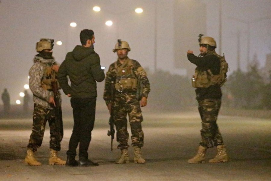 Afghan security force keep watch near the site of an attack on the Intercontinental Hotel in Kabul, Afghanistan January 20, 2018. Reuters