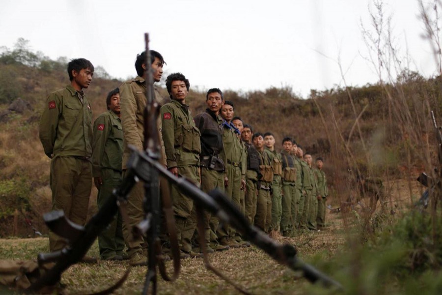 Rebel soldiers of Myanmar National Democratic Alliance Army (MNDAA) gather at a military base in Kokang region, March 11, 2015. - Reuters file photo used for representation.