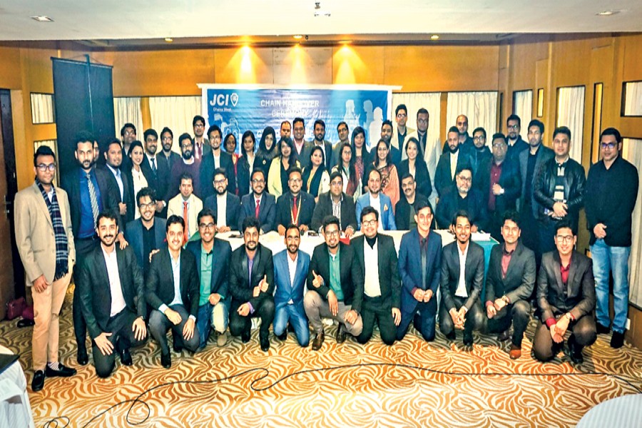 Members of JCI Dhaka West with JCI Bangladesh National Governing Body (NGB) at the former’s General Members' Meeting