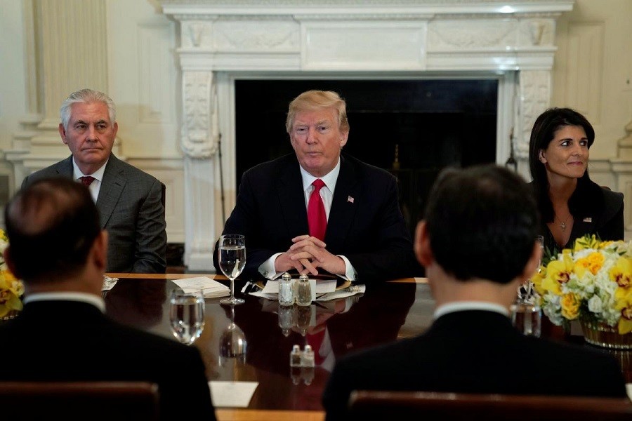 US President Donald Trump delivers his State of the Union address to a joint session of the Congress on Capitol Hill in Washington, January 30, 2018. Reuters