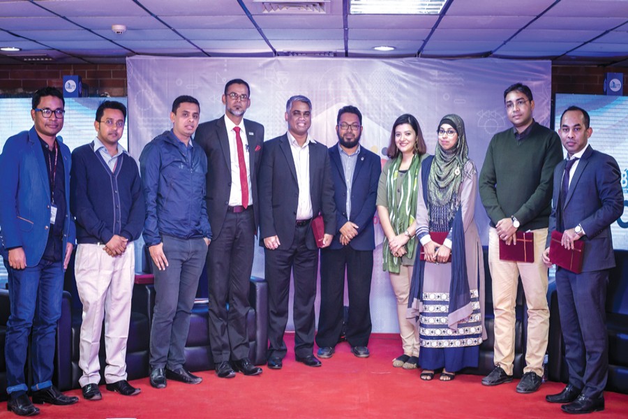 Organisers and guests after the finale of Career Clinic 2018 at East West University