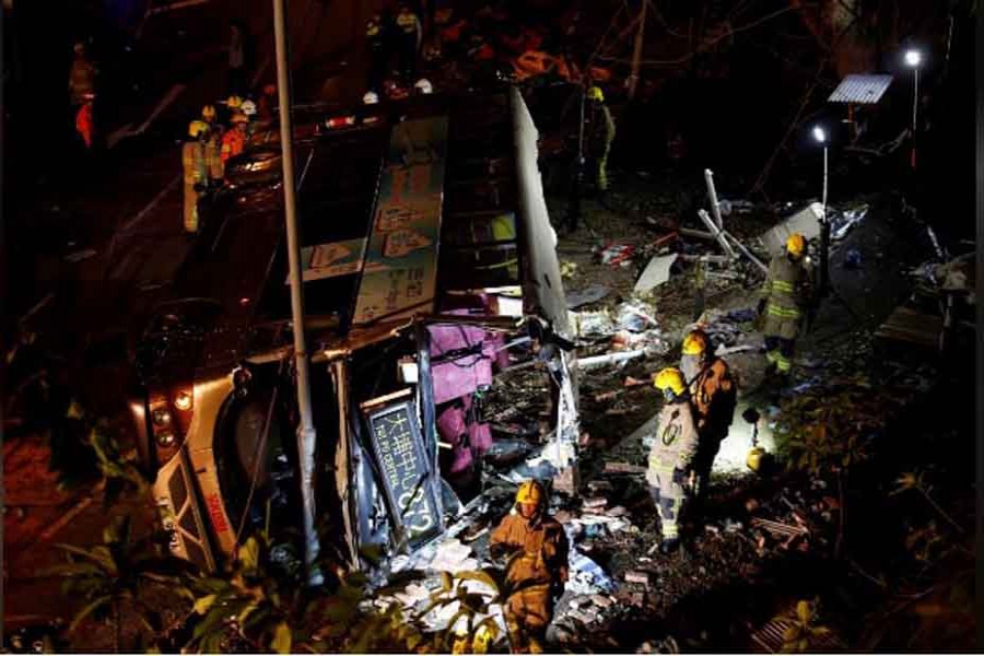 Hong Kong bus crash kills 19