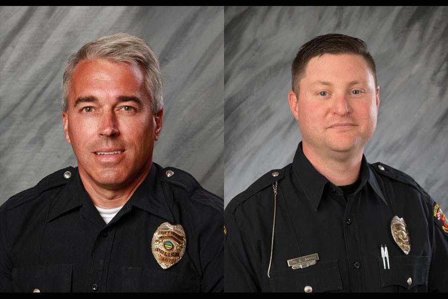 The two officers, Anthony Morelli (left) and Eric Joering (right) of Westerville Division of Police (WPD) are seen in the photo. (Photos collected from Reuters)