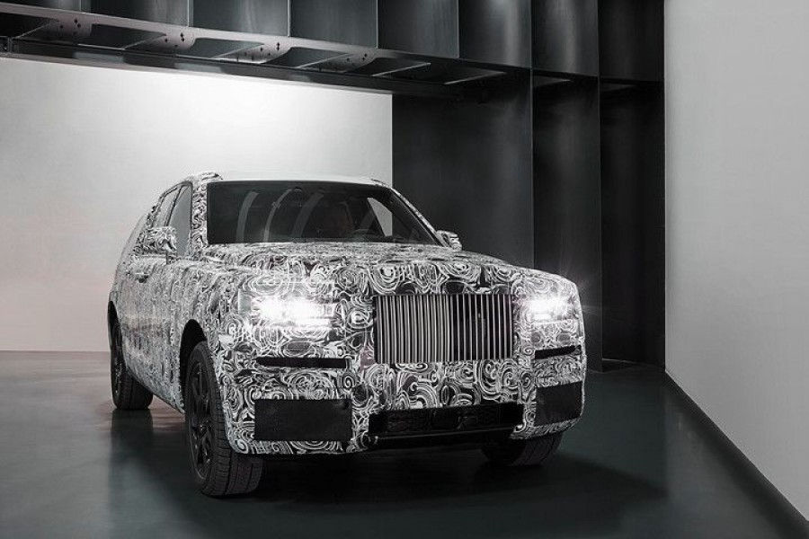 Photo shows Rolls-Royce Cullinan prototype displayed at a motor show. Yahoo/File Photo