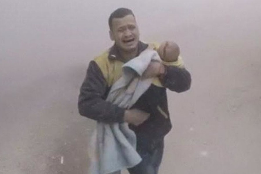 At least 20 children were among those died in the assault carried out by the Syrian government forces. - AP photo