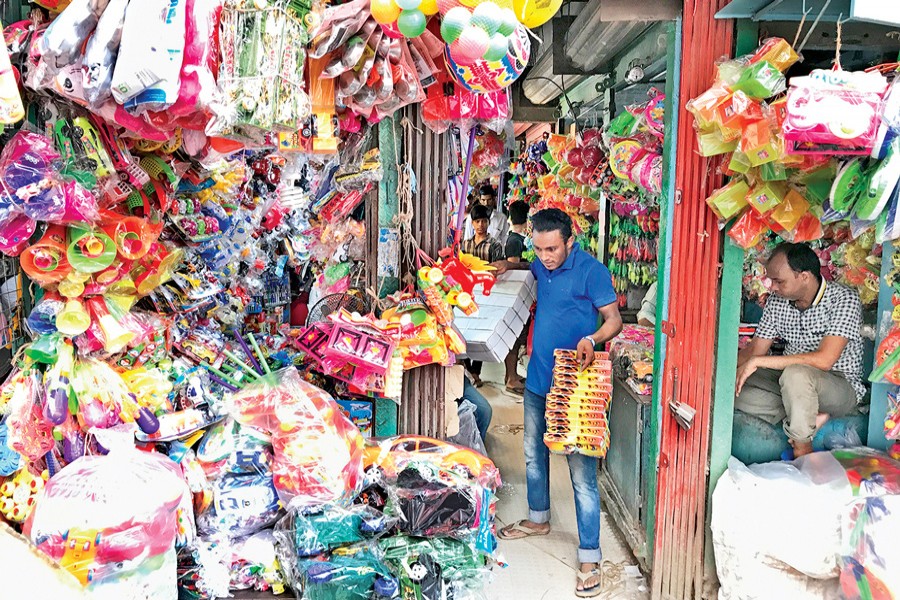 A wholesale toy shop in the city. 	— FE Photo