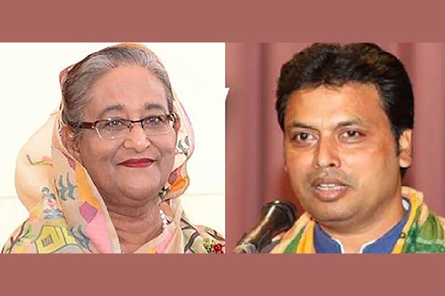 Tripura's new CM phones Hasina, seeks cooperation