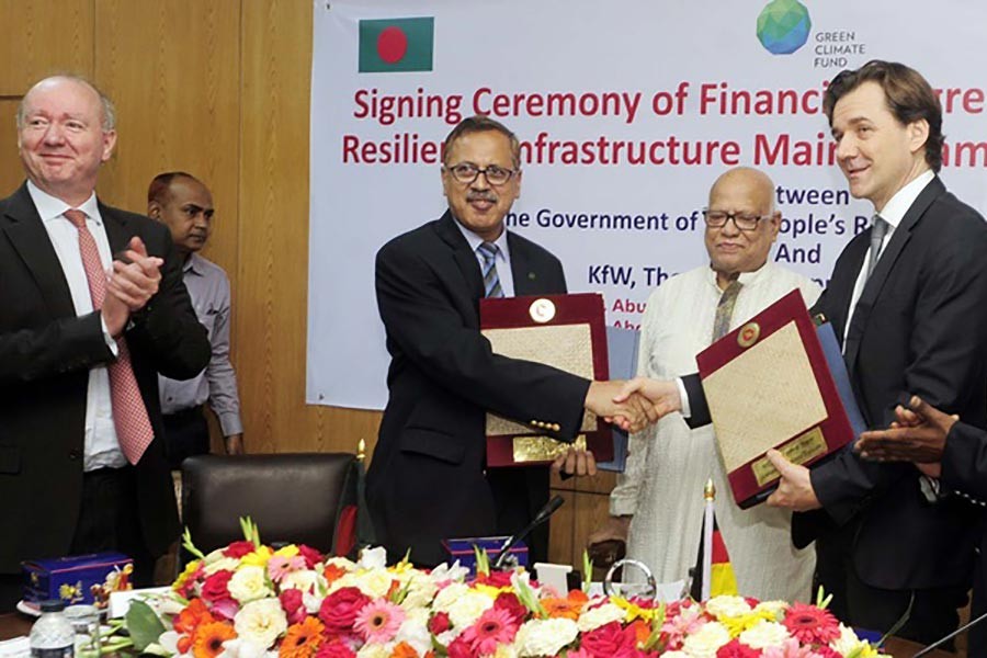 Bangladesh has signed an agreement with a German development bank over Green Climate Fund (GCF) on Thursday in Dhaka. -Focus Bangla Photo