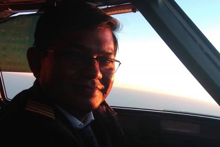 Facebook photo shows pilot Abid Sultan of US-Bangla flight that crashed at Tribhuvan International Airport on Monday.