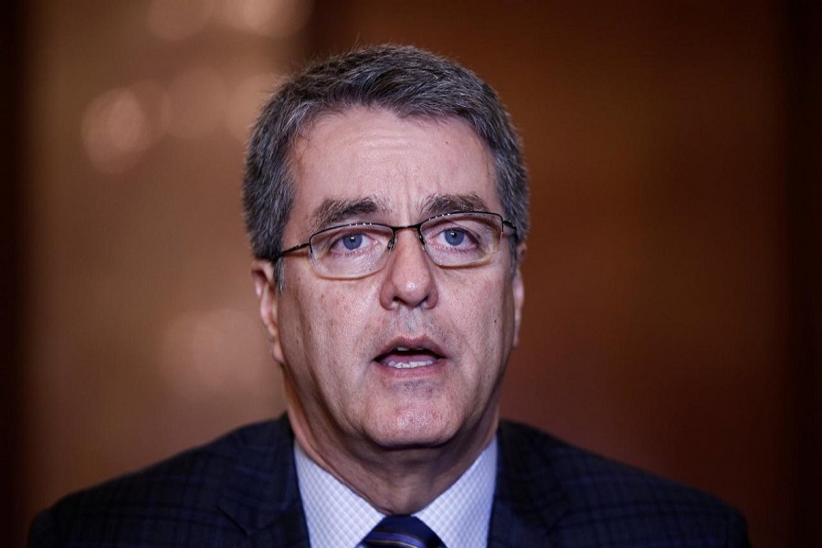 Roberto Azevedo, Director-General of the World Trade Organization (WTO), addresses the media during a conference in New Delhi, March 19, 2018. Reuters/Files