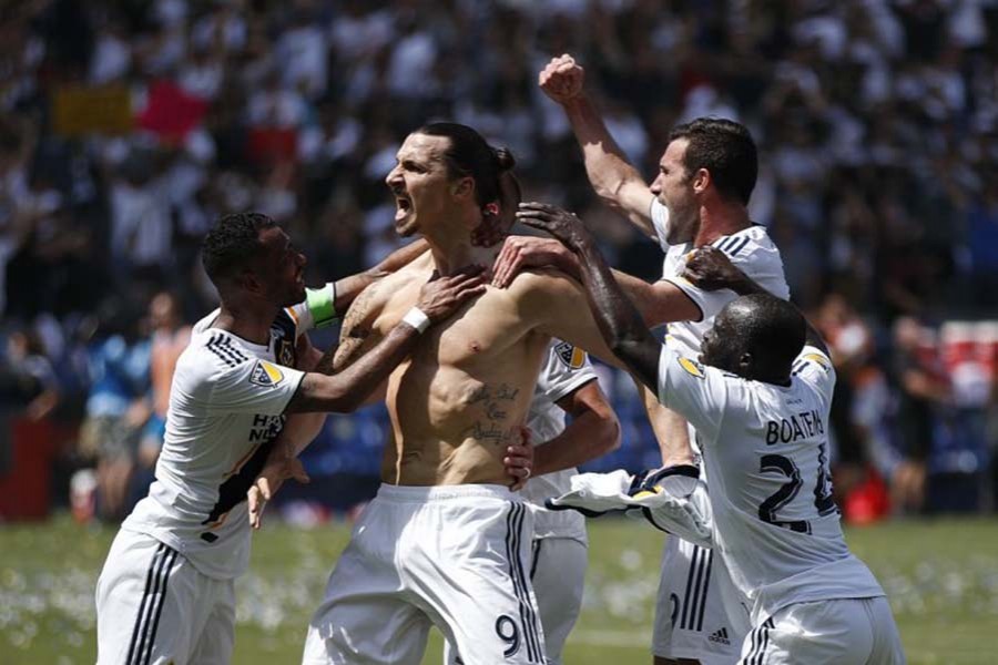 Zlatan marks MLS debut with a brace