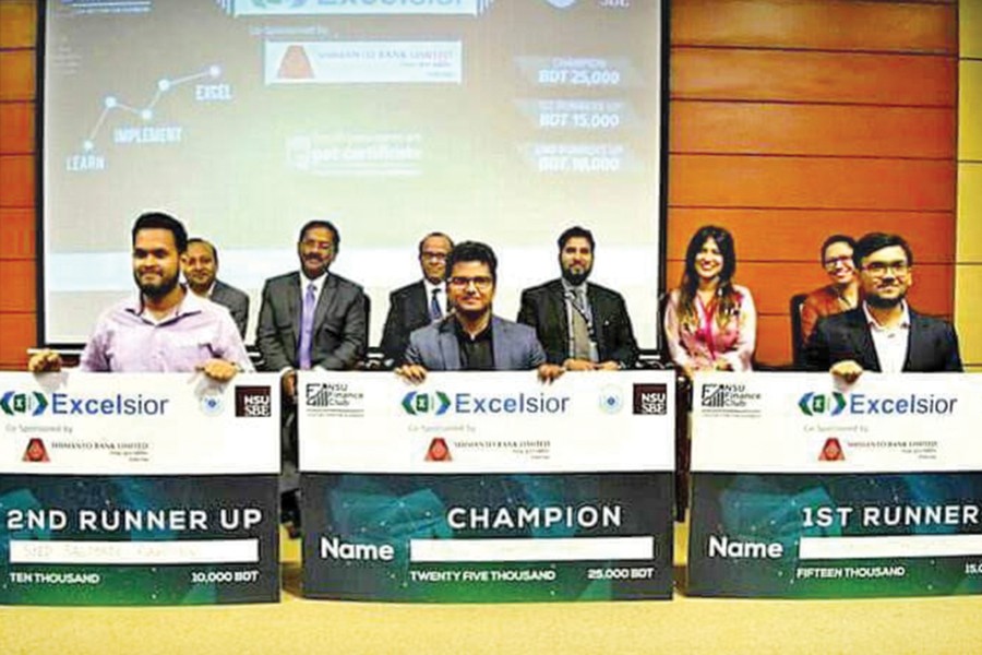 Winners of Excelsior, an Excel based competition, arranged by North South University Finance Club