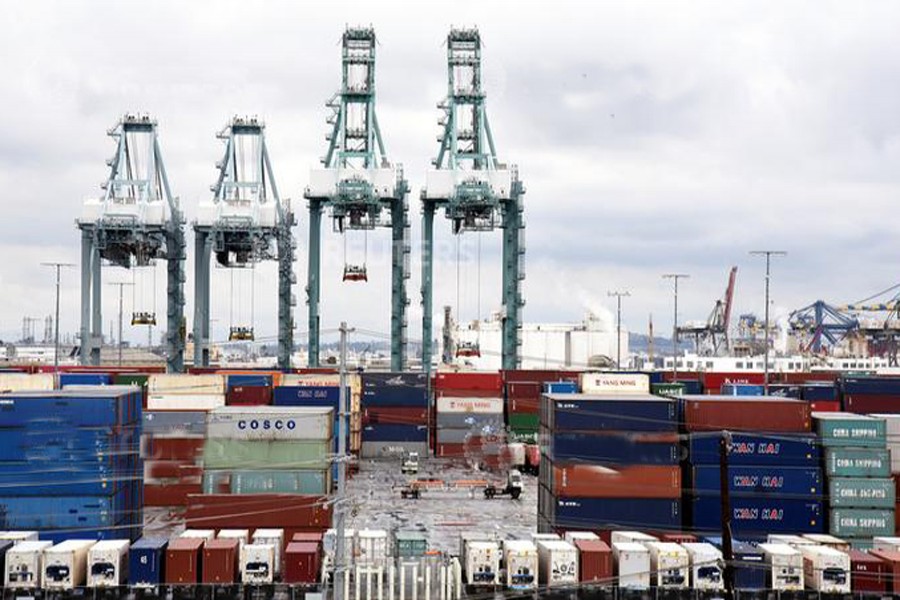 Containers seen at the port in San Pedro, California, US	— Reuters