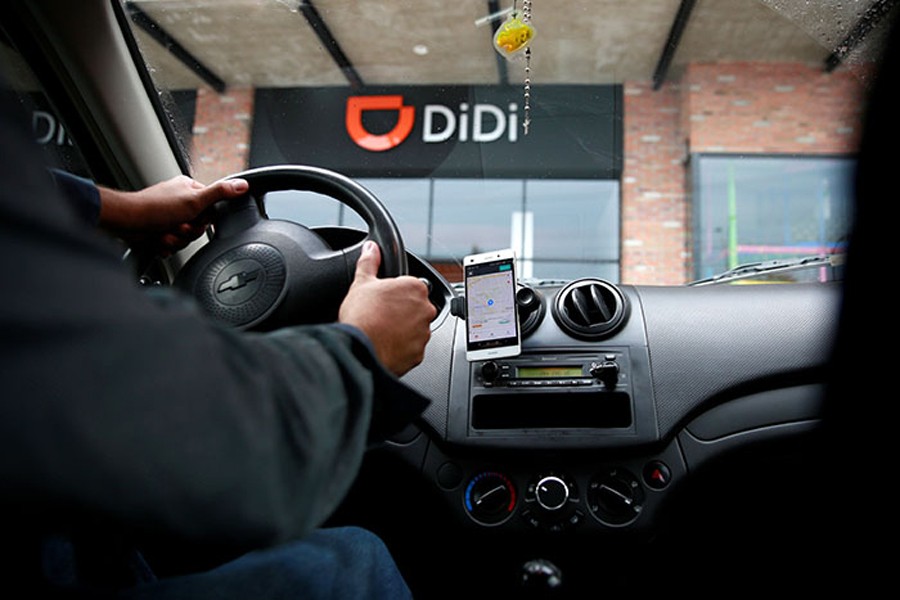 The logo of Chinese ride-hailing firm Didi Chuxing is seen at their new drivers’ centre in Toluca, Mexico, April 23. Reuters/File