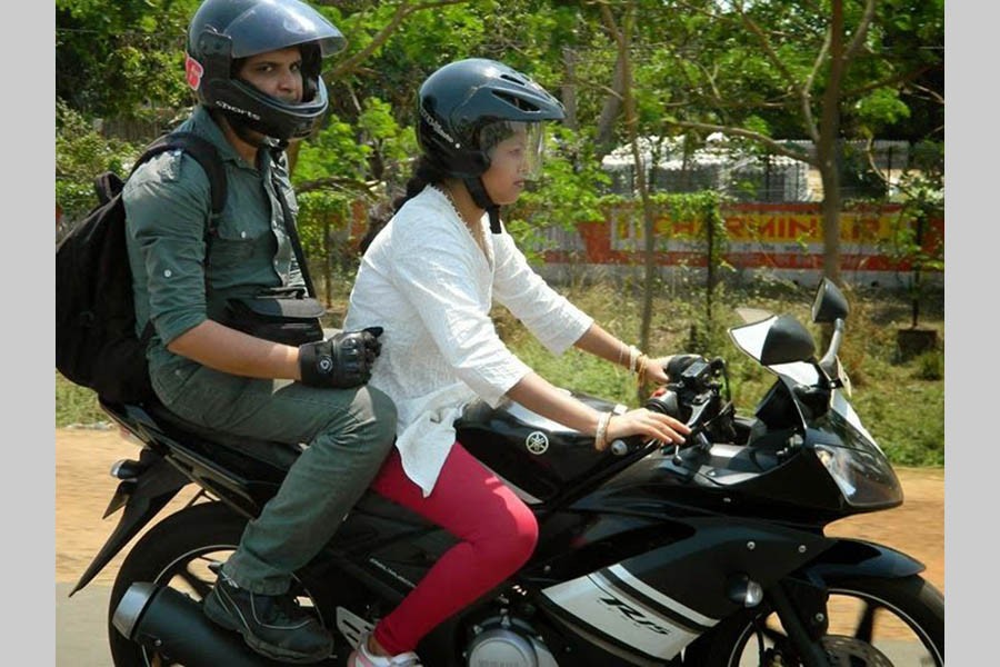 Women's resort to motorbikes