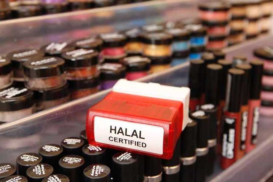 A Halal certified stamp lies on a make-up table in Birmingham, central England, Picture taken July 28, 2010. Reuters/Files