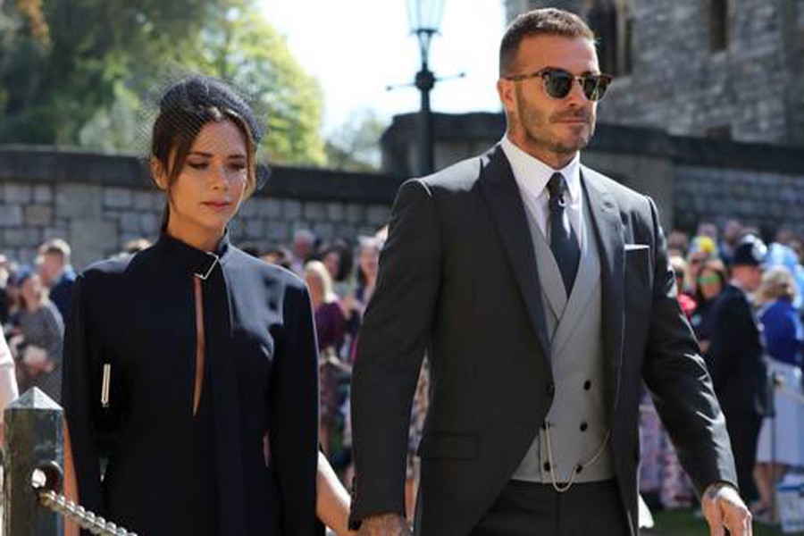 The Beckhams arriving at the Royal Wedding Day. Internet Photo