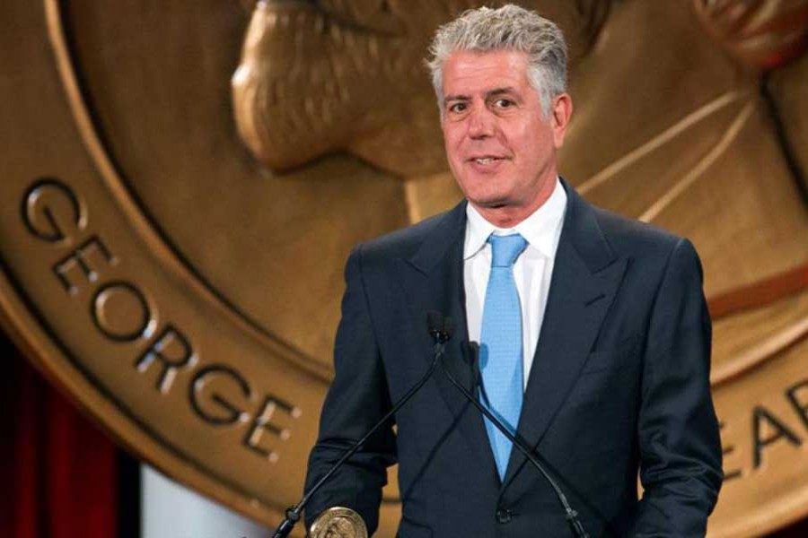 Television personality Anthony Bourdain speaks about the show 'Parts Unknown' after the show won a Peabody Award in New York in 2014. - Reuters