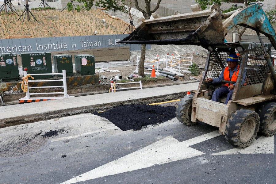 The new American Institute in Taiwan (AIT) is seen under construction in Taipei, Taiwan June 2, 2018. Reuters.