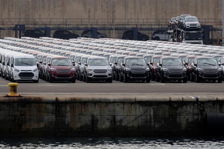 Parked cars are picture at the car terminal at the port of Valencia, Spain May 29, 2018. Reuters/Files